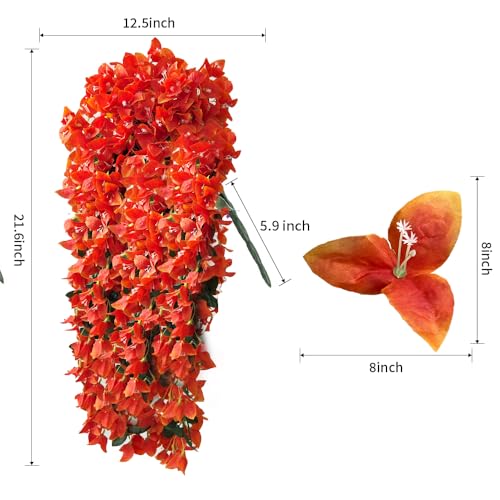 Artificial Bougainvillea Hanging Flowers - Fall Flower Variation, Lifelike Outdoor Decor