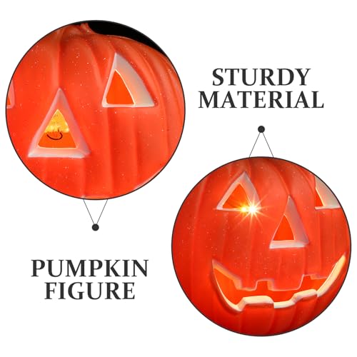 Halloween Pumpkin Lantern Light - Pack of 2, Battery Operated Outdoor Decor 14x19cm