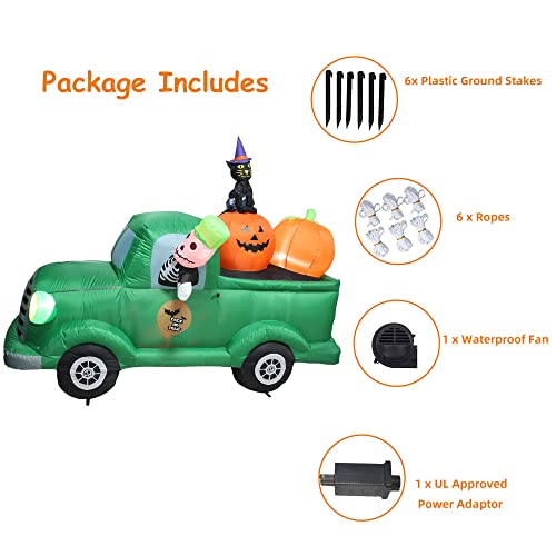 Halloween Inflatable Ghost Car Decoration with LED Lights - 7.5FT, Mixed Variations