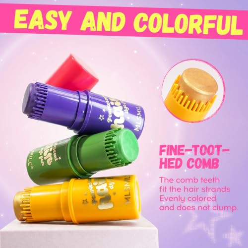 Pearlescent Hair Chalk Comb - Temporary Washable Hair Color for Girls - 02#