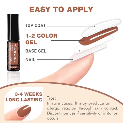 TWOEIGHT Gel Nail Polish Set - 12 Colors Autumn Winter Long-Lasting UV Soak-Off Manicure