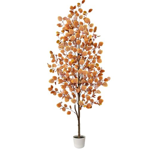 Eucalyptus Artificial Tree - 6ft Fall Outdoor Indoor Potted Autumn Decoration Variation of Eucalyptus / 6ft