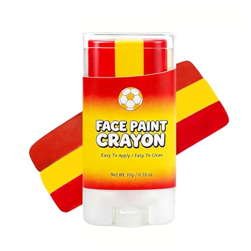 Spain Flag Face Paint Stick - World Cup 2026 Soccer Fan Makeup, Sweat-Proof & Easy Removable
