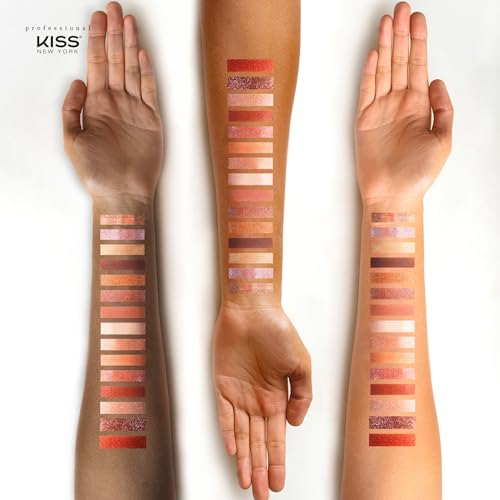 Kiss New York Make Me Nude Eyeshadow Palette - 15 Highly Pigmented Natural Shades, Long Lasting & Blendable