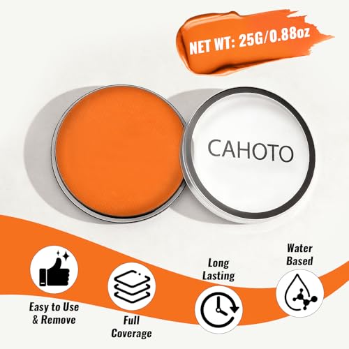 Orange Water-Based Face & Body Paint for Cosplay & Halloween - Vegan & Vivid