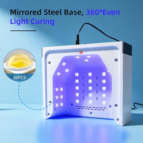LED Nail Curing Lamp with Arm Rest and Detachable Tray, 4 Timer Modes