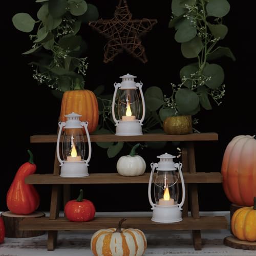 White Mini Lanterns 12-Pack - 6 Inch Flameless LED Decor for Weddings, Christmas & Rustic Events