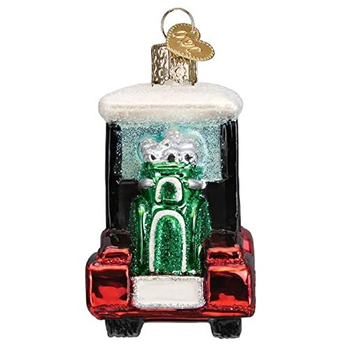 Golf Cart Christmas Ornament - Handcrafted Glass Holiday Decoration