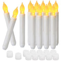 Battery Operated Flameless LED Taper Candles 12-Pack for Holidays & Events