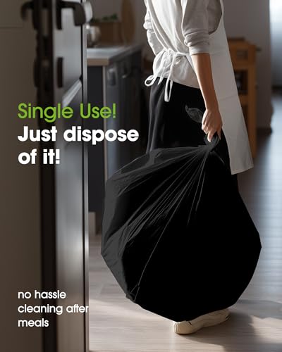 Disposable Plastic Tablecloth 54x108 Inch - Black, 20 Pack, Rectangular Variation