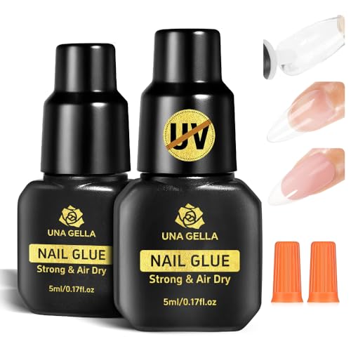 Super Nail Glue for Press On Nails - Quick Dry, Strong Adhesion, 5ML*2Pcs - No Lamp Needed
