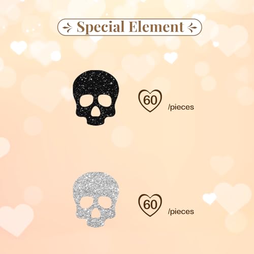 120pcs Skull Confetti - Gothic Table Scatter for Birthday and Wedding Decor