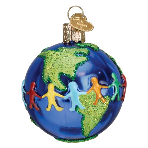 World Peace Glass Blown Ornament - Handcrafted Christmas Tree Decor, Holiday Keepsake