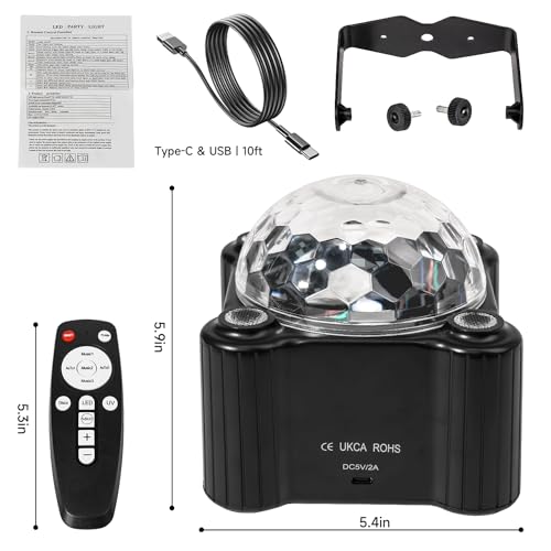Disco Ball Party Lights - Sound Activated LED Stage & Club Lighting