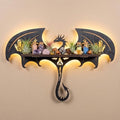 Dragon Wall Shelf with LED Light - Gothic Dragon Night Light - Black