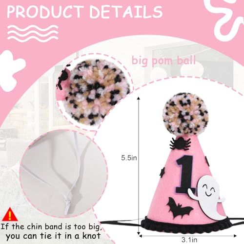 Pink Ghost Hat Halloween Costume Accessory Spooky Party Hat