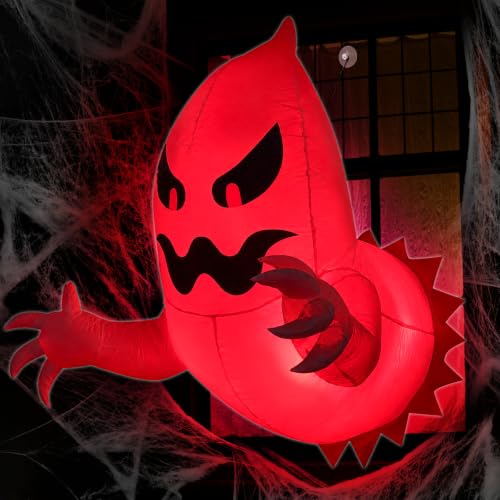 Halloween Ghost Inflatables Outdoor Window Decoration - 3.5 Ft Scary Yard Inflatable with LED Lights