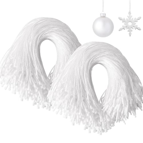 White Halloween Ornament Hooks Set - 600 Pack Snap Hangers for Decorations