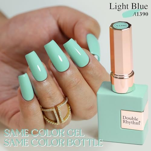 Double Rhythm Light Blue Gel Nail Polish 15ML Soak Off Manicure DIY Salon