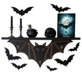 Gothic Bat Wall Shelf with Hooks - Spooky Home Decor for Adults & Vampires