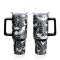 Halloween Spider Web Bats 40 oz Tumbler with Lid Handle & Straw - Variation of THIS listing
