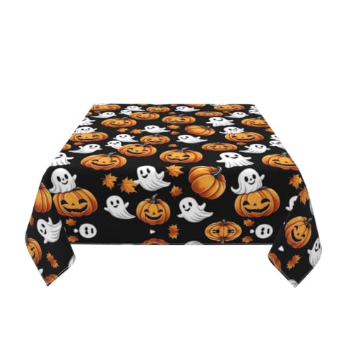 Halloween Square Tablecloth 54x54 Inch Spooky Farmhouse Decor Waterproof Fabric