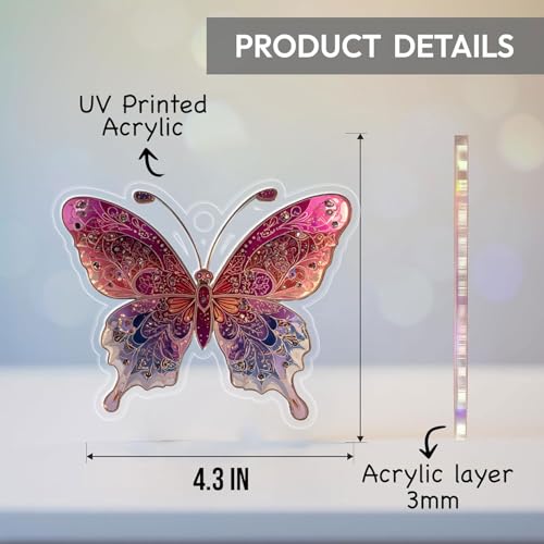 Butterfly Christmas Ornaments Set - Handmade Acrylic Wall Decor & Holiday Gift