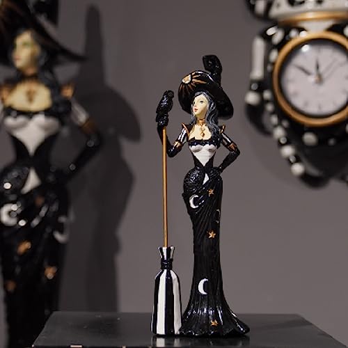 Halloween Fairyland Witch & Sugar Skull Couple Figurines - Dia De Los Muertos Decor
