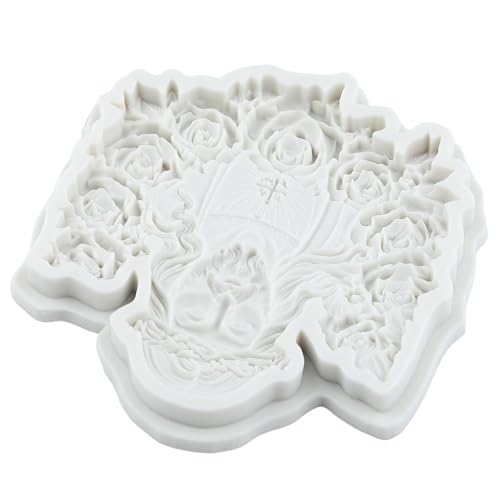 Virgin Mary Jesus Cross Silicone Mold Set of 3 - Baptism Cake Decorating