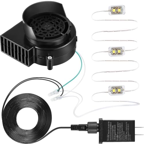 Inflatable Fan Replacement 12V 0.8A Blower with 1.5A Adapter & LED Lights - Holiday Decor