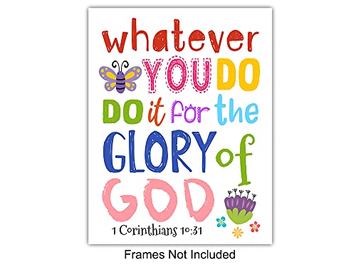 Religious Wall Art - Bible Verse Scripture Print - Christian Decor for Women - 8x10 Unframed