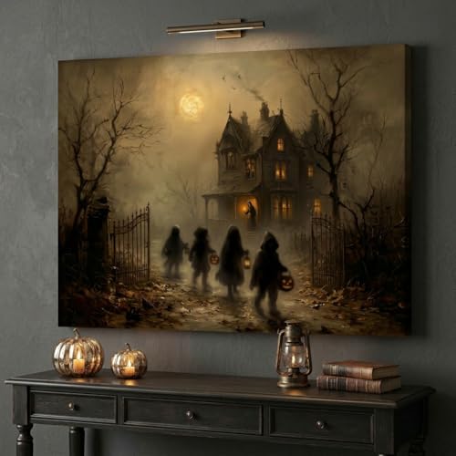 Halloween Haunted House Canvas Wall Art Poster 16x24 Unframed - Creepy Decor