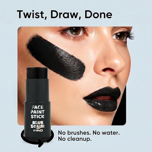 Black Face Paint Stick - Waterproof Body & Eye Makeup for Adults & Kids