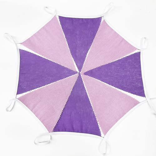 Purple Burlap Banner Triangle Flags - 46Ft Party Garland for Wedding and Celebration - Variation: Purple