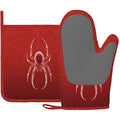 Halloween Spider Web Oven Mitts and Pot Holders Set - Silicone Heat Resistant Kitchen Gloves