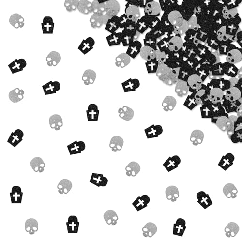 120pcs Skull Confetti for Halloween & Birthday Decor - Gothic Table Scatter Set