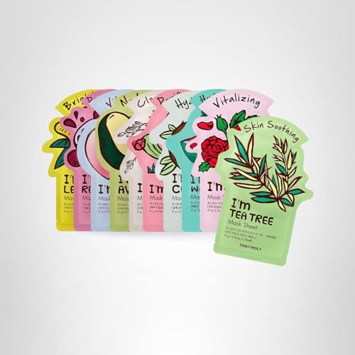 TONYMOLY I’m Sheet Mask Gift Set – Korean Face Mask Variety Pack with Hydrating & Vitamin Essences, 10 Pack