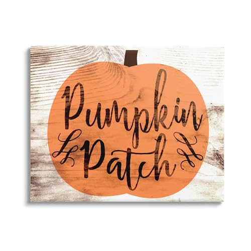 Unframed Canvas Wall Art - Pumpkin Patch Halloween Typography - 40 x 30 Inches