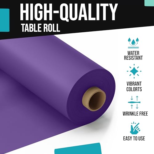 Purple Plastic Table Cover Roll 40" x 300' Disposable Party Tablecloth