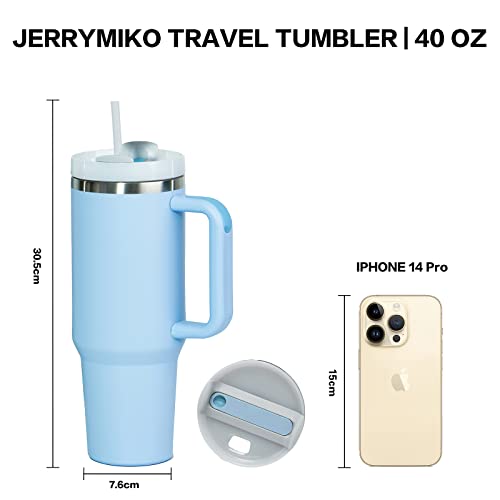 40 oz Insulated Tumbler with Handle & Straw Lid - Red Christmas
