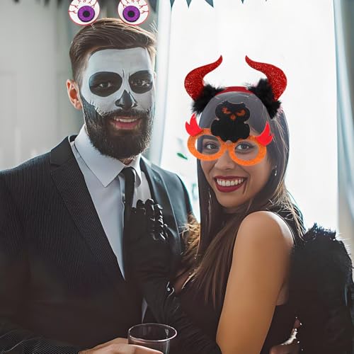 Halloween Party Headbands & Glasses Set - 20 Pieces Costume Accessories for Kids & Adults