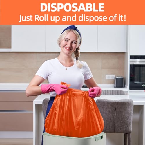 Disposable Orange Plastic Tablecloth 54x108 Inch - Pack of 6