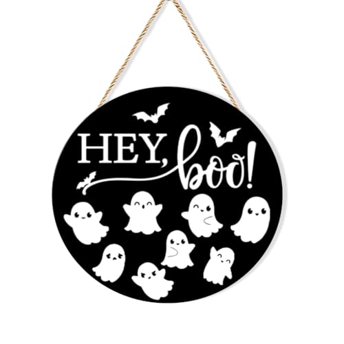 Halloween Wooden Ghost Door Wreath - Halloween-35 - Front Door Wall Decor