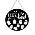Halloween Wooden Ghost Door Wreath - Halloween-35 - Front Door Wall Decor