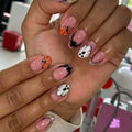 Halloween Press On Nails for Women - Short Oval Fake Nails 24Pcs - Variation 11