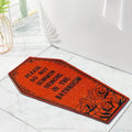 Halloween Bathroom Rug Black Coffin Bath Mat with Variation Orange Coffin Non-Slip Home Decor