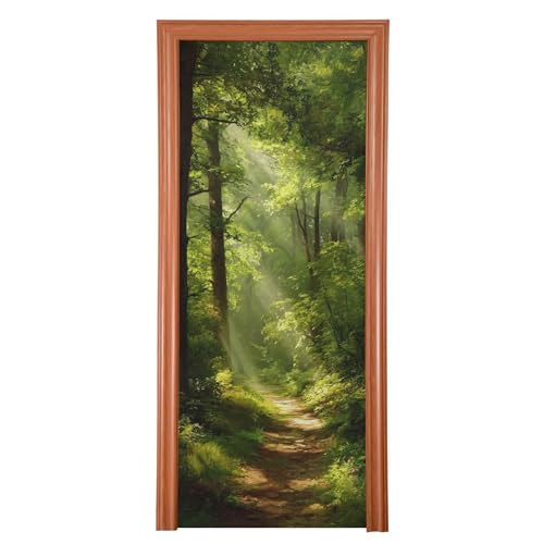 Stretch Fabric Door Cover 32x79 Inches for Holiday & Party Decor - Forest Design