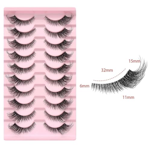 Dramatic 3D Mink False Eyelashes - Wispy Cat Eye Style, Black + Eyeliner & Tools