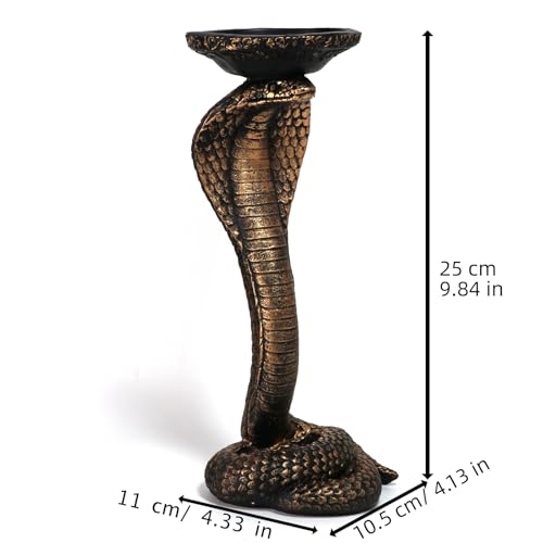 Resin King Cobra Snake Candle Holder Sculpture for Home & Garden Decor