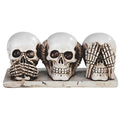 Skull Head Figurine Set - 3-Piece Fantasy Home Decor Figurines for Office & Living Room